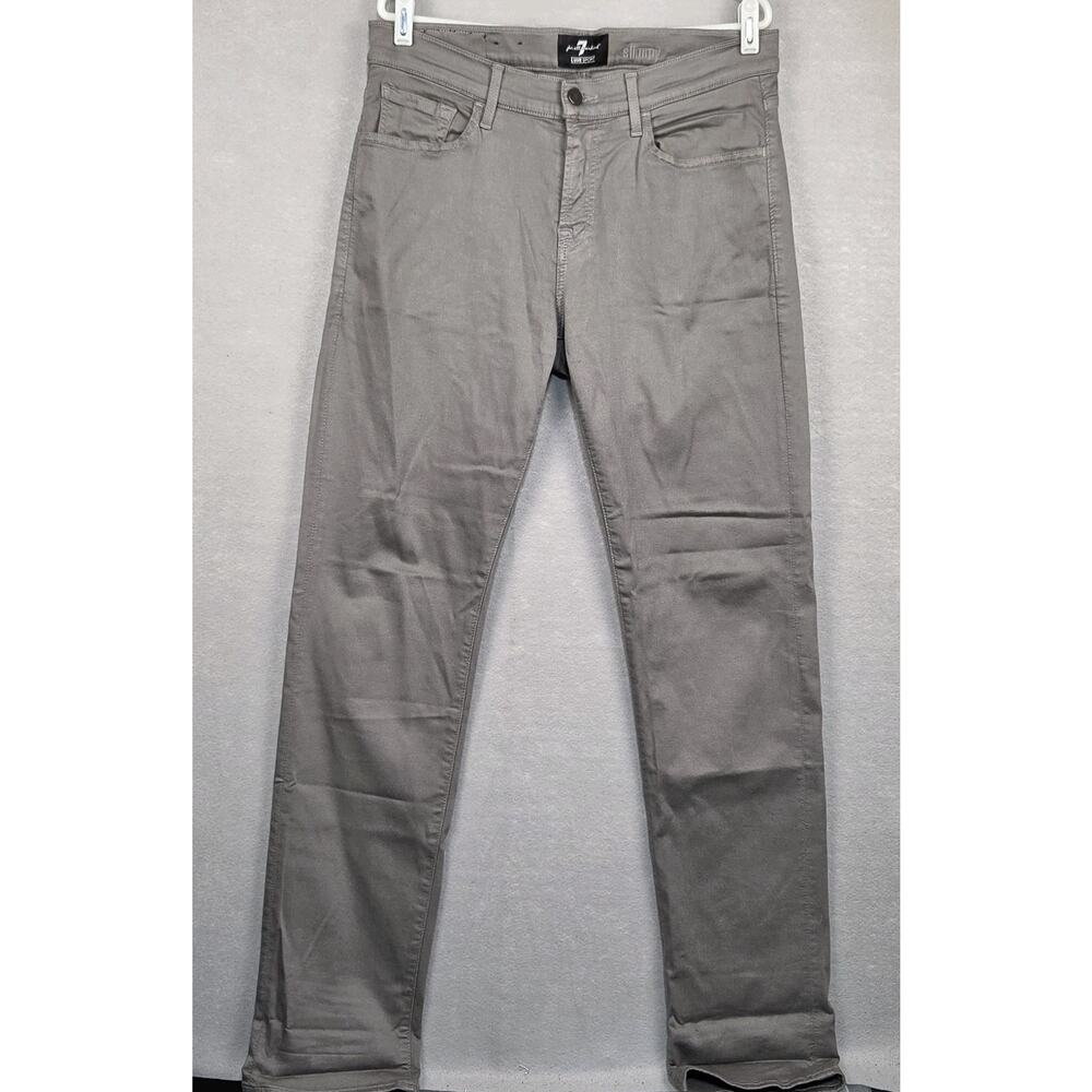 7 Seven For All Mankind Jeans Mens 33x35.5 Gray Luxe Sport Slimmy Straight